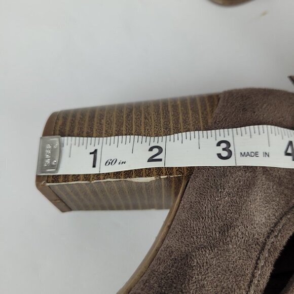 Altar'd State Hanover Gray/Taupe Faux Perforated Suede Peep Toe Boot 6.5 - Picture 10 of 12